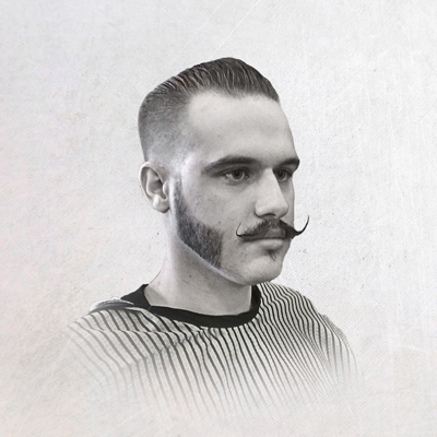 Classic Haircut with Mustache